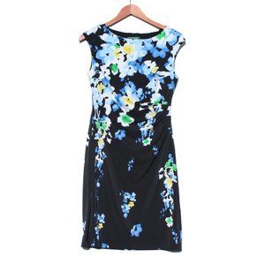 NWOT LAUREN Ralph Lauren Floral Side Hip Pleated Sleeveless Woman's Dress Sz 8P